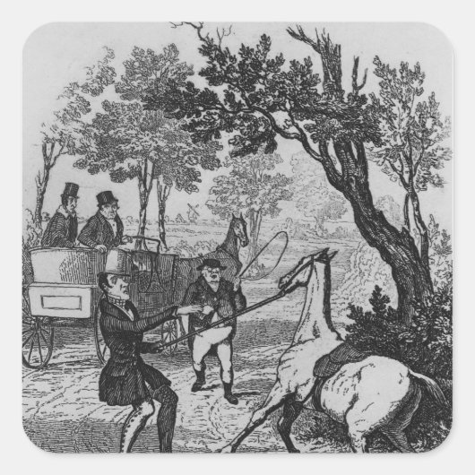 Sticker Carré M. Winkle et M. Pickwick essaient de contrôler (Devant)