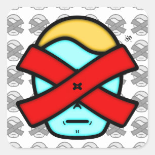 Sticker Carré M. X - Personne mystérieuse anonyme v1.1 Carré S