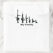 Sticker Carré Ma famille (J'aime les armes) (Sac)