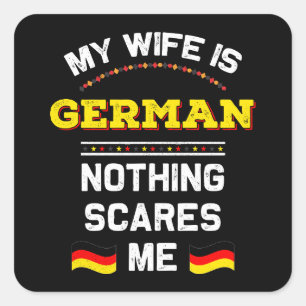 Sticker Carré Ma femme est allemande Alemania Republic Allemagne