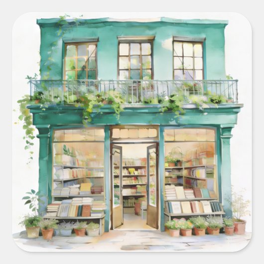 Sticker Carré Ma Librairie  (Devant)