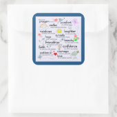 Sticker Carré Ma Prière Pour Vous | Bleu classique (Sac)