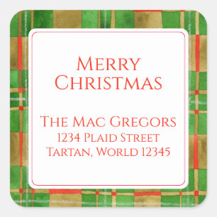 Sticker Carré MAC GREGOR TARTAN Petite adresse Carré sceaux