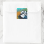 Sticker Carré Macaw bleu et jaune (Sac)