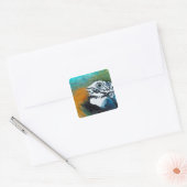 Sticker Carré Macaw bleu et jaune (Enveloppe)