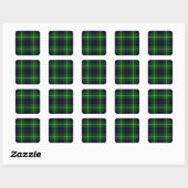 Sticker Carré MacDonald tartan bleu vert plaid (Feuille)