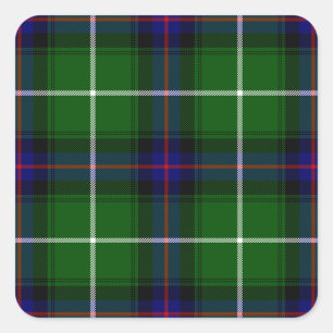 Sticker Carré MacDonald tartan bleu vert plaid