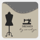 Sticker Carré Machine à coudre moderne Seamstress ou sur mesure (Devant)