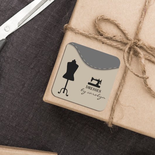 Sticker Carré Machine à coudre moderne Seamstress ou sur mesure