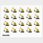 Sticker Carré Machine de construction d'excavateur jaune et noir (Feuille)