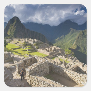 Sticker Carré Machu Picchu, ruines anciennes, patrimoine mondial