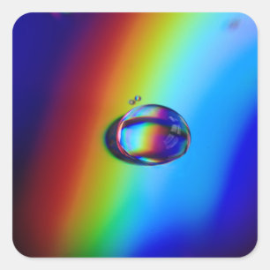 Sticker Carré Macro gouttelette d'eau