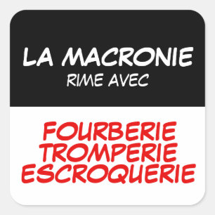 Sticker Carré Macronie Fourberie Tromperie Escroquerie SqS