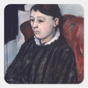 Sticker Carré Madame Cezanne, c.1883-1885 (huile sur toile)