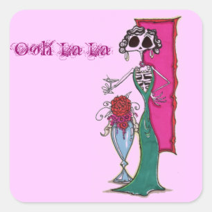 Sticker Carré Madame de diamètre De los muertos