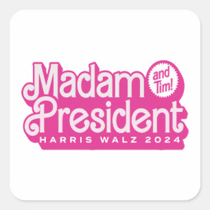 Sticker Carré Madame la Présidente (et Tim !) Kamala Harris & Ti