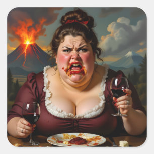 Sticker Carré « Madame Lava-Cake » - Elle Explose À Tout Moment