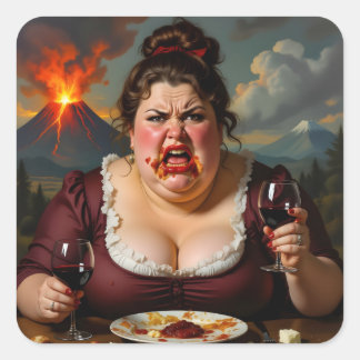 Sticker Carré “Madame Lava-Cake”- She Blows At A Moments Notice