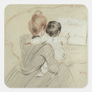 Sticker Carré Madame Paul Helleu et sa fille Paulette
