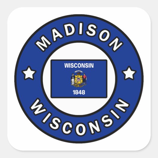 Sticker Carré Madison Wisconsin (Devant)
