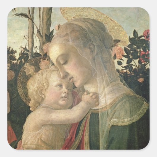 Sticker Carré Madonna and Child with St John the Baptist, detai (Devant)