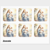 Sticker Carré Madonna avec l'enfant Jésus (Feuille)