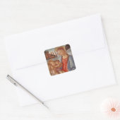 Sticker Carré Madonna Christ Child et deux anges (Enveloppe)