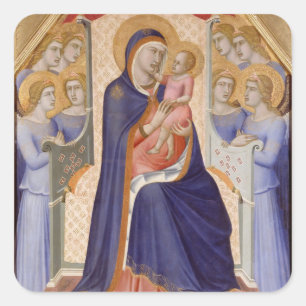 Sticker Carré Madonna dans la gloire, c.1315 (tempera sur le