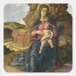 Sticker Carré Madonna de la caverne, 1488-90 (tempera sur le