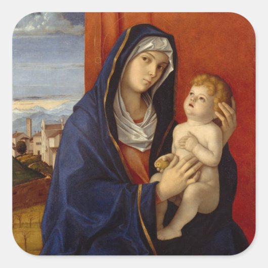 Sticker Carré Madonna et enfant, circa 1485 (Devant)