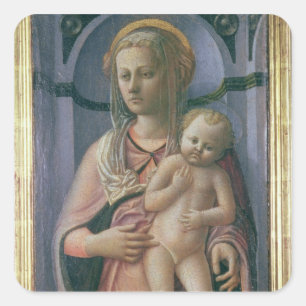Sticker Carré Madonna et enfant (tempera sur le panneau)