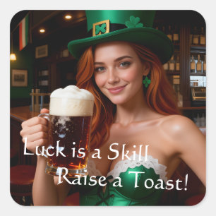 Sticker Carré Maeve au bar irlandais Emerald Corset pour la Sain