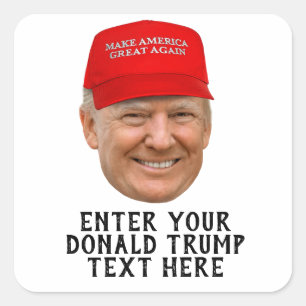 STICKER CARRÉ MAGA DONALD TRUMP PERSONNALISÉ
