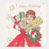 Sticker Carré Magasin de Noël rétro (Devant)