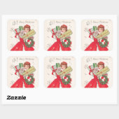 Sticker Carré Magasin de Noël rétro (Feuille)