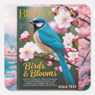 Sticker Carré Magazine Imaginaire Cute Blue Bird