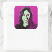 Sticker Carré Magenta Kamala Harris Pop Art (Sac)