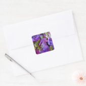 Sticker Carré Magenta Purple bleu jaune Hydrangeas fleurs (Enveloppe)