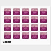 Sticker Carré Magenta Rose N'Importe Quel Âge Fête Anniversaire  (Feuille)