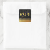 Sticker Carré *~* MAGIC Gold & Black Chic Magic Good Vibes (Sac)