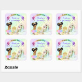 Sticker Carré Magical Rainbow Princess Castle Carriage (Feuille)