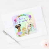 Sticker Carré Magical Rainbow Princess Castle Carriage (Enveloppe)