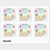Sticker Carré Magical Rainbow Princess Castle Carriage (Feuille)