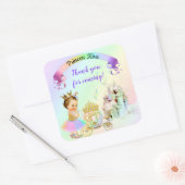 Sticker Carré Magical Rainbow Princess Castle Carriage (Enveloppe)