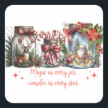Sticker Carré Magie dans chaque Jar Christmas Deer Père Noël Can<br><div class="desc">Mason Jar surprise. Magie dans chaque bocal - saison de Noël Père Noël Deer Candy Stars.</div>