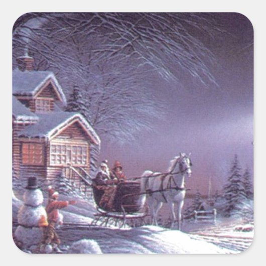 Sticker Carré Magie de Noël (Devant)