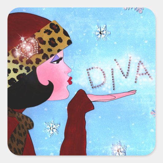 Sticker Carré "Magie hivernale" DIVA (Devant)