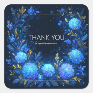 Sticker Carré Magique Floral Bleu Lumineux Étincelant Céleste Do