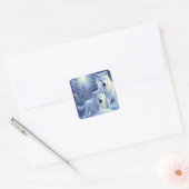 Sticker Carré Magique White Arctic Wolves Imaginaire Art (Enveloppe)