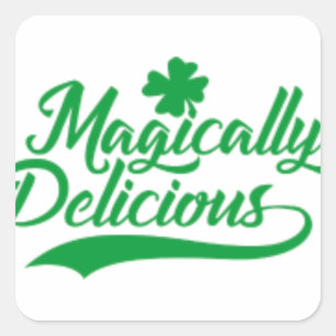 Sticker Carré Magiquement délicieux St. Patrick's Day